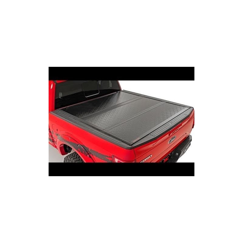 Rough Country Ford Low Profile Hard Tri-Fold Tonneau Cover 15-20 F150 5 ...