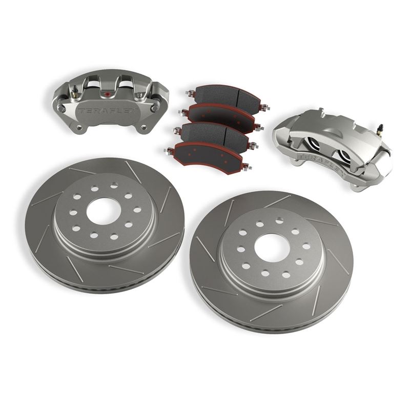 TeraFlex JK: Front Big Brake Kit w/ Slotted Rotors - 5x5 in. 5x5.5 in ...